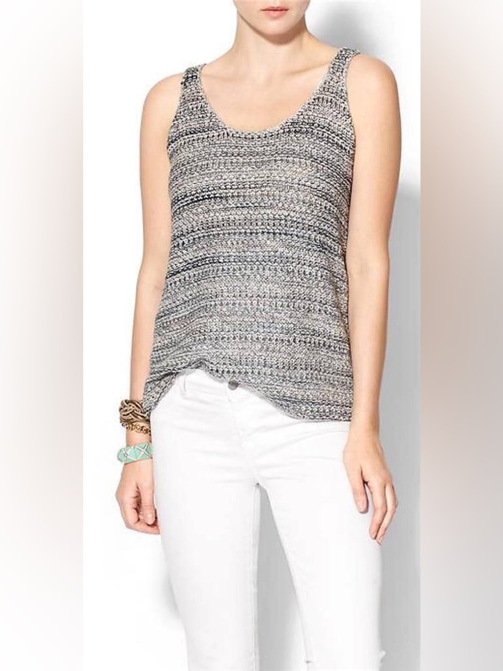 Vince Open Knit Tank Sweater Tunic, size M